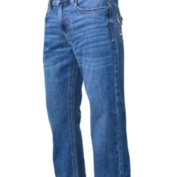 NWT Axle Slim Boot Cut Style with nice medium wash and button on back pockets - Picture 2 of 11